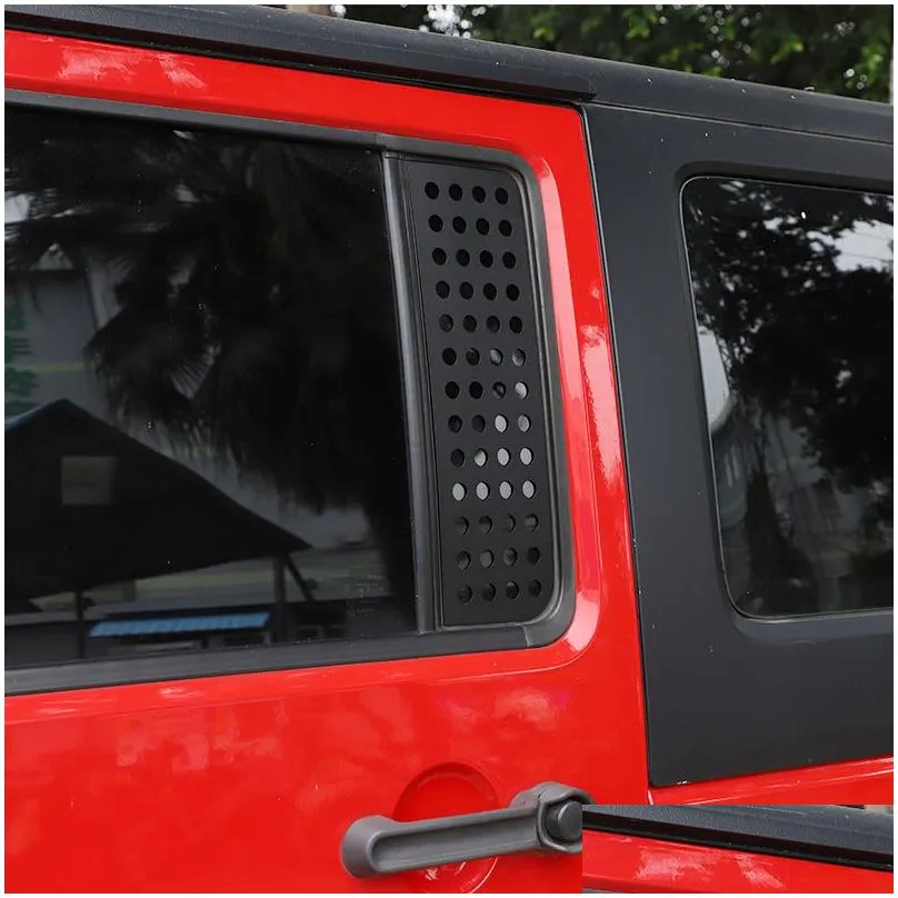 Other Exterior Accessories Car Rear Door Window Glass Strip Panel Trim For Jeep Wrangler Jk 2007- Exterior Accessories Drop Delivery A Dhwzn