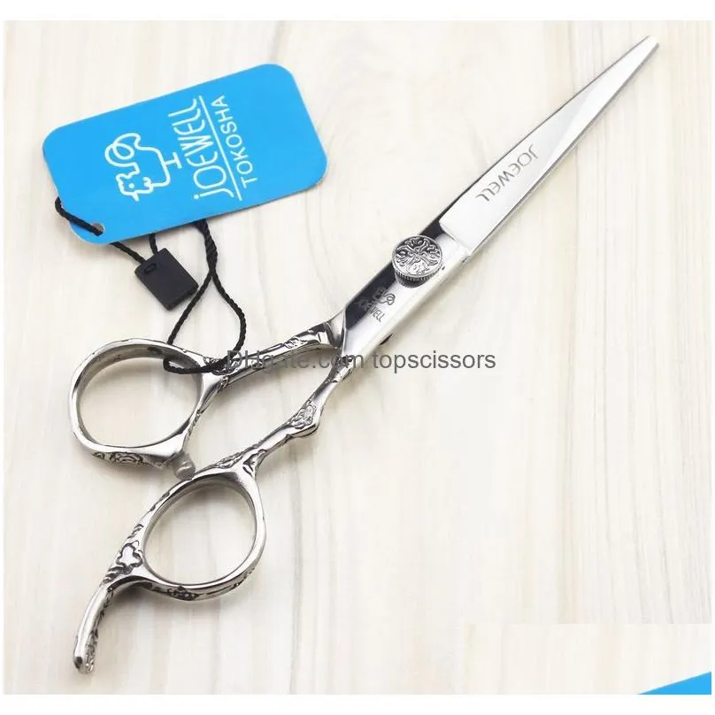 JOEWELL High-grade 6.0 inch stainless steel hair scissors cutting / thinning scissors 9CR professional barber tool