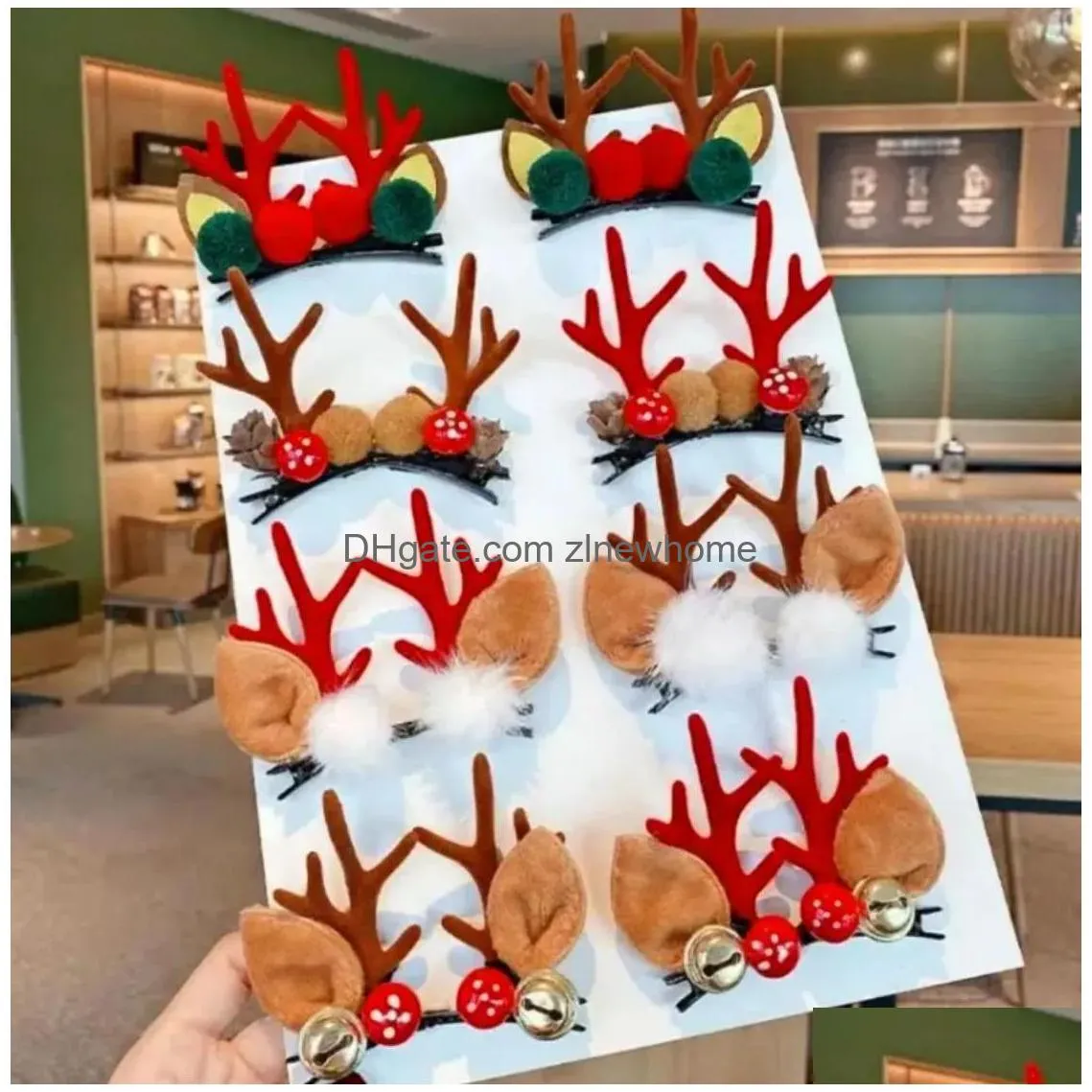 christmas decoration headwear elk horn hair clip children`s hair accessories hoop wholesale 0825