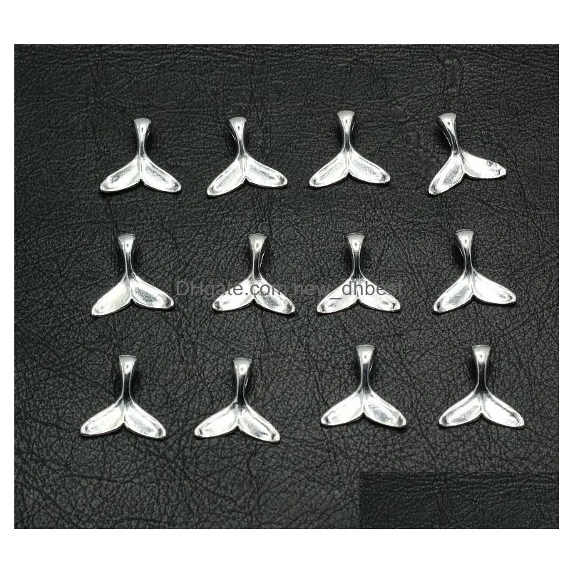 500pcs/lot Antique Silver Whale Tail Charms for Jewelry Making DIY Bracelets Pendant Beads Charm Jewelery Alloy Accessories 16mm