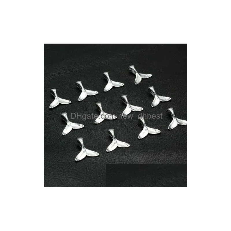 500pcs/lot Antique Silver Whale Tail Charms for Jewelry Making DIY Bracelets Pendant Beads Charm Jewelery Alloy Accessories 16mm