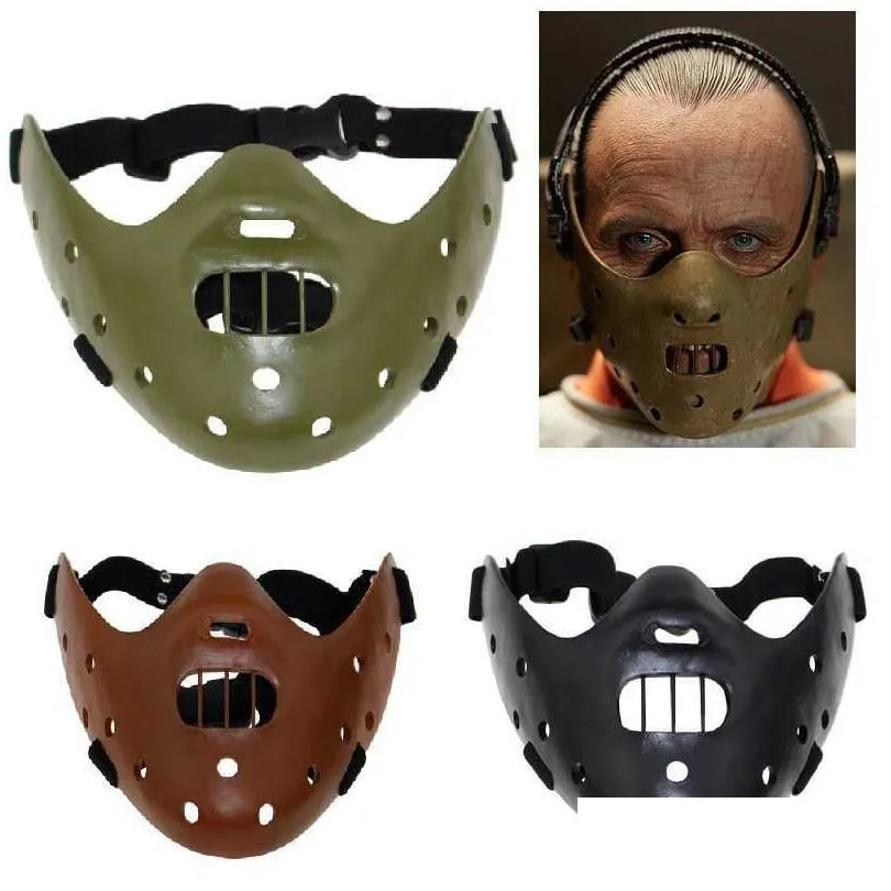 hannibal masks horror hannibal scary resin lecter the silence of the lambs masquerade cosplay party halloween mask 3 colors q0806