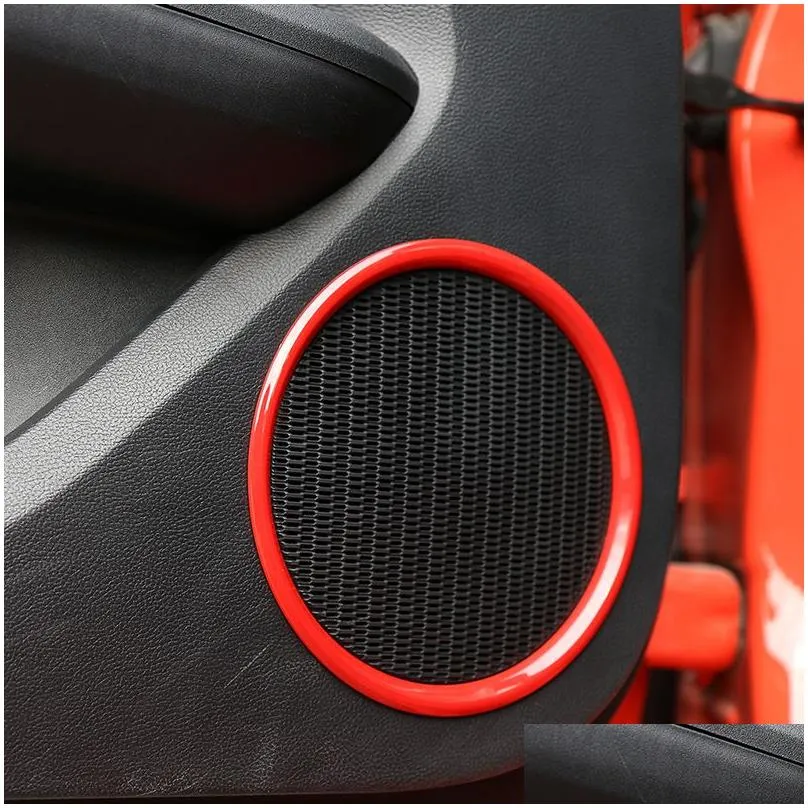 Other Interior Accessories Car Door Speaker Trim Ring Decoration Bezel For Ford Mustang Interior Accessories Drop Delivery Automobiles Dhdyj