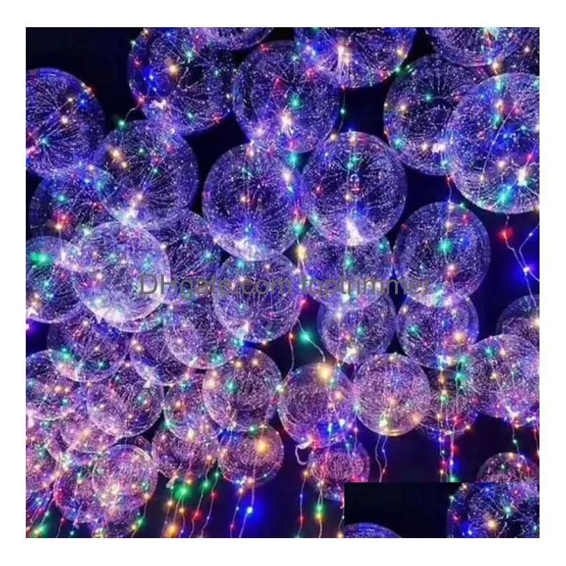 20 inch luminous balloons with light string luminou party decoration led bobo balloon for wedding festival gwb16573
