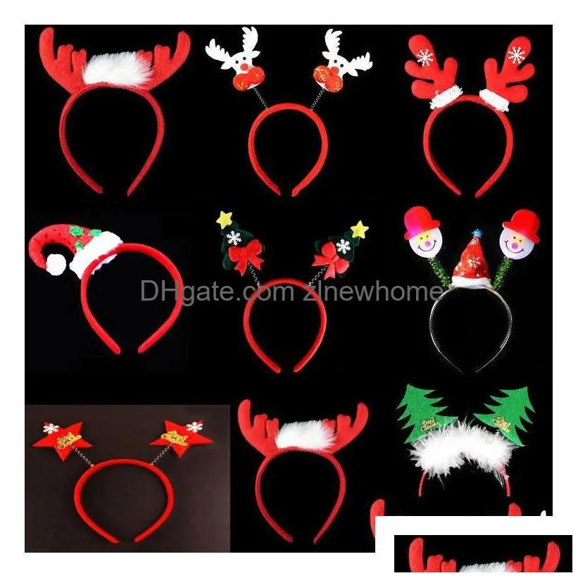 christmas decorations headbands reindeer antlers hairband xmas kids baby hairhoop party decor headwear hair accessories gift navidad