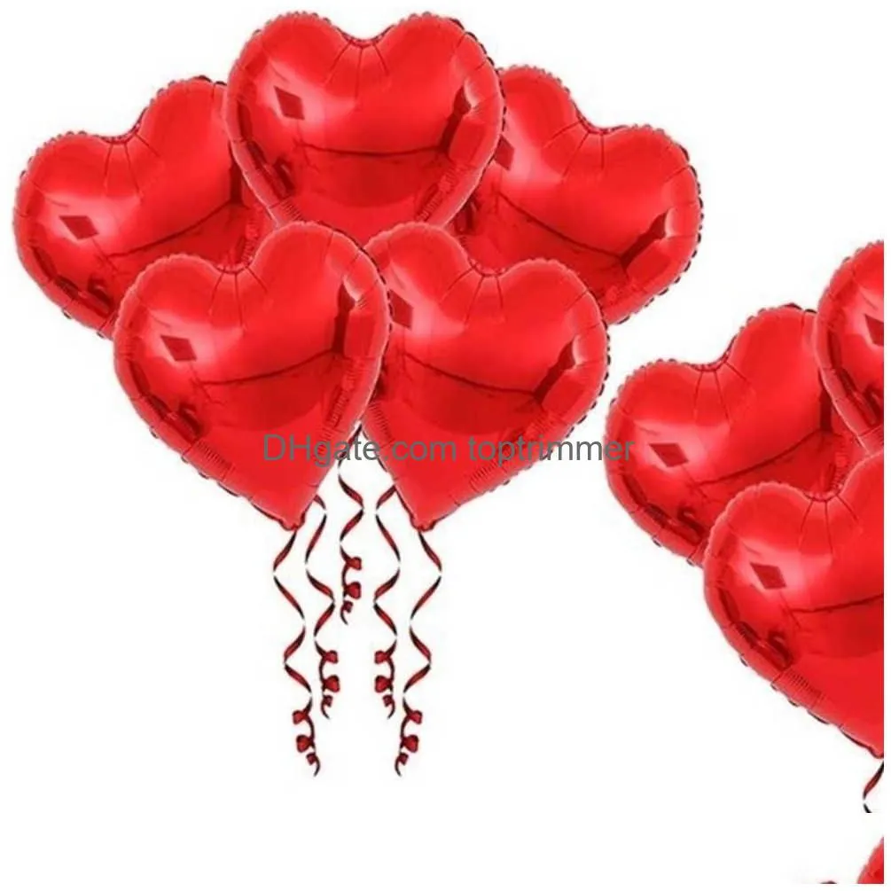 love heart shape balloon 2022 valentine`s day weddings party decoration set aluminum film iloveyou golden red ball decoration gifts supplies