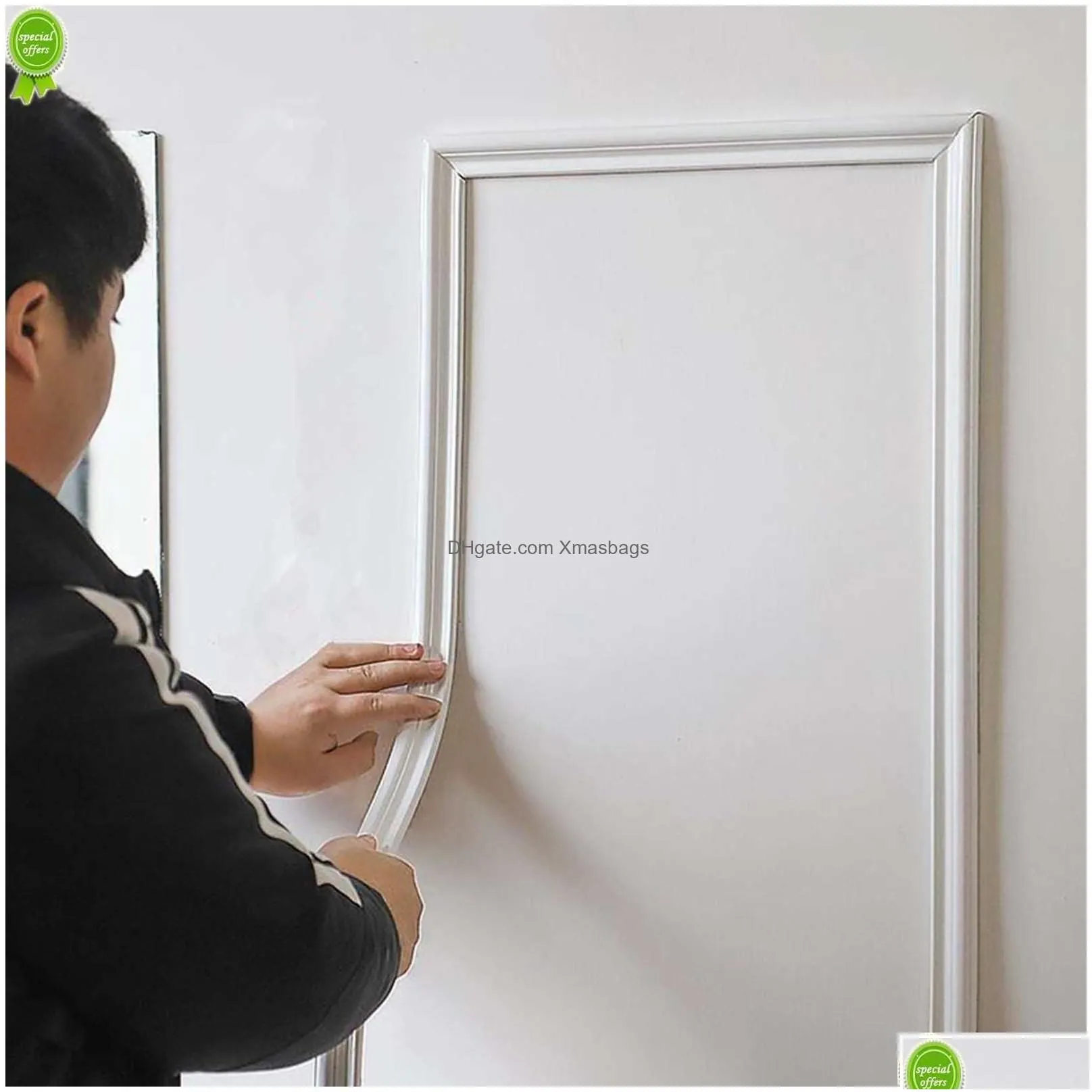 wall stickers self-adhesive waterproof skirting waistline tv background frame 3d foam border edge pressing strip for home decoration