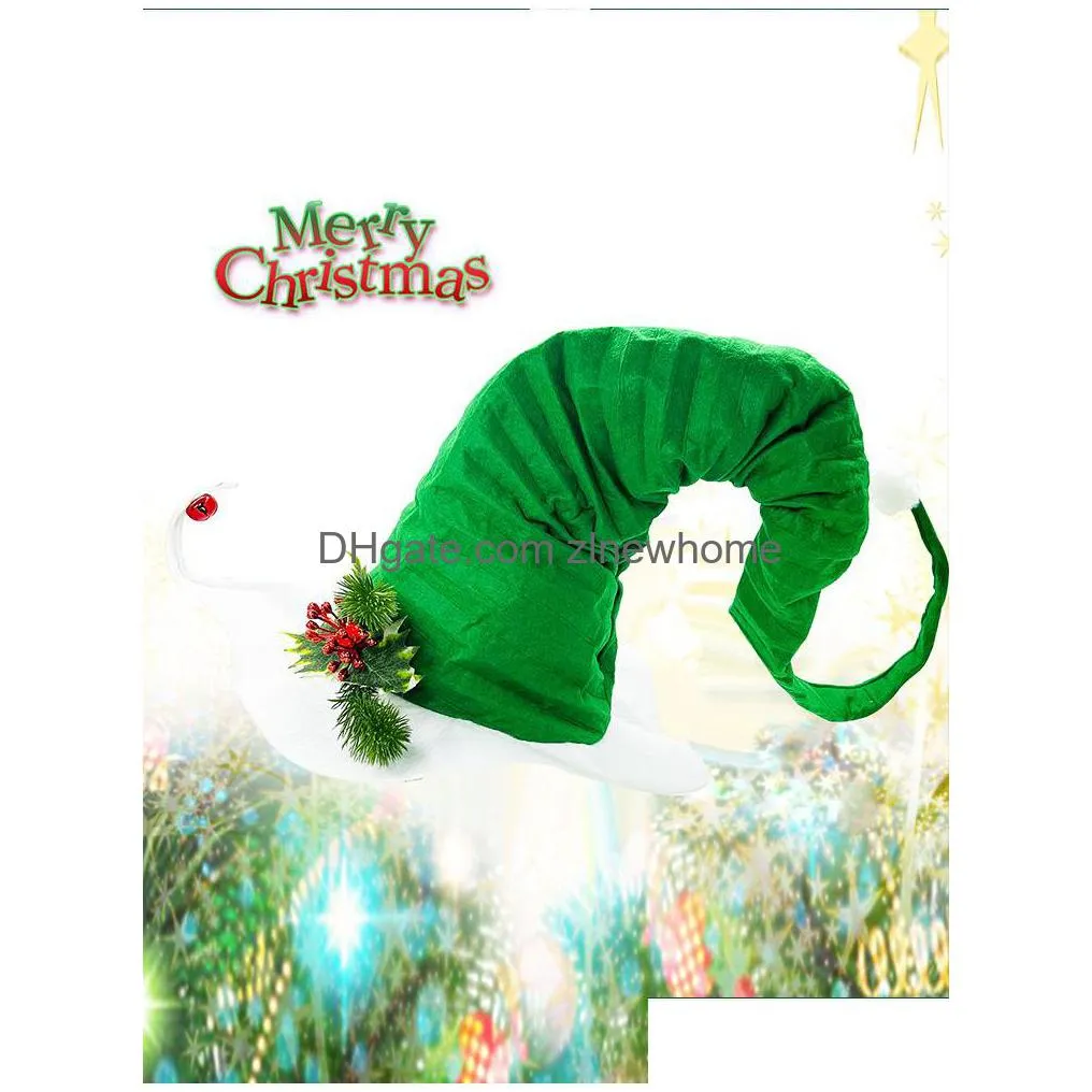 christmas decorations headwear white and green bell santa hat9boys kids girls leds happy birthday 230905