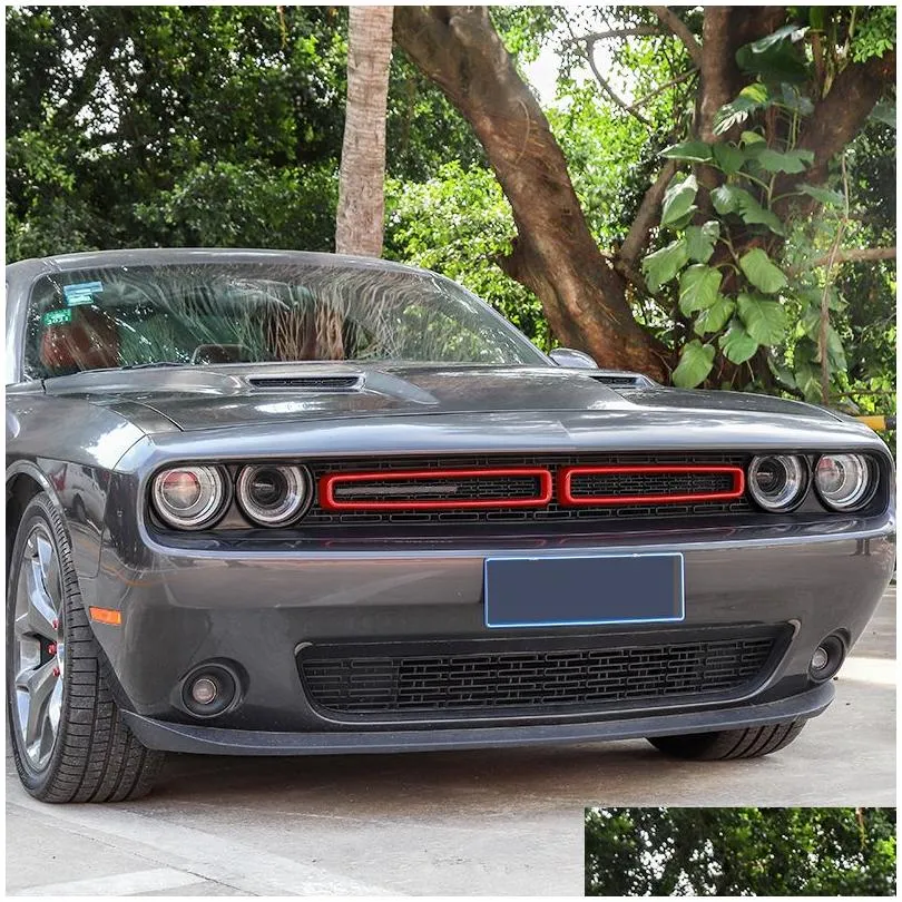 Other Exterior Accessories Car Front Mesh Gril Grilles Decoration Ring For Dodge Challenger Up Styling Interior Accessories Drop Deliv Dhcd3