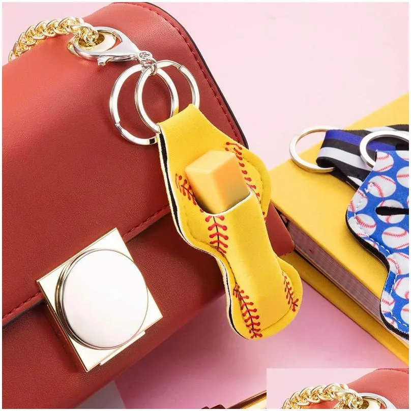 Party Favor Baseball Basketball Neoprene Holder Keychain Girl Lipstick Valentines Home Garden Festive Party Supplies Event Party Suppl Dhyhc