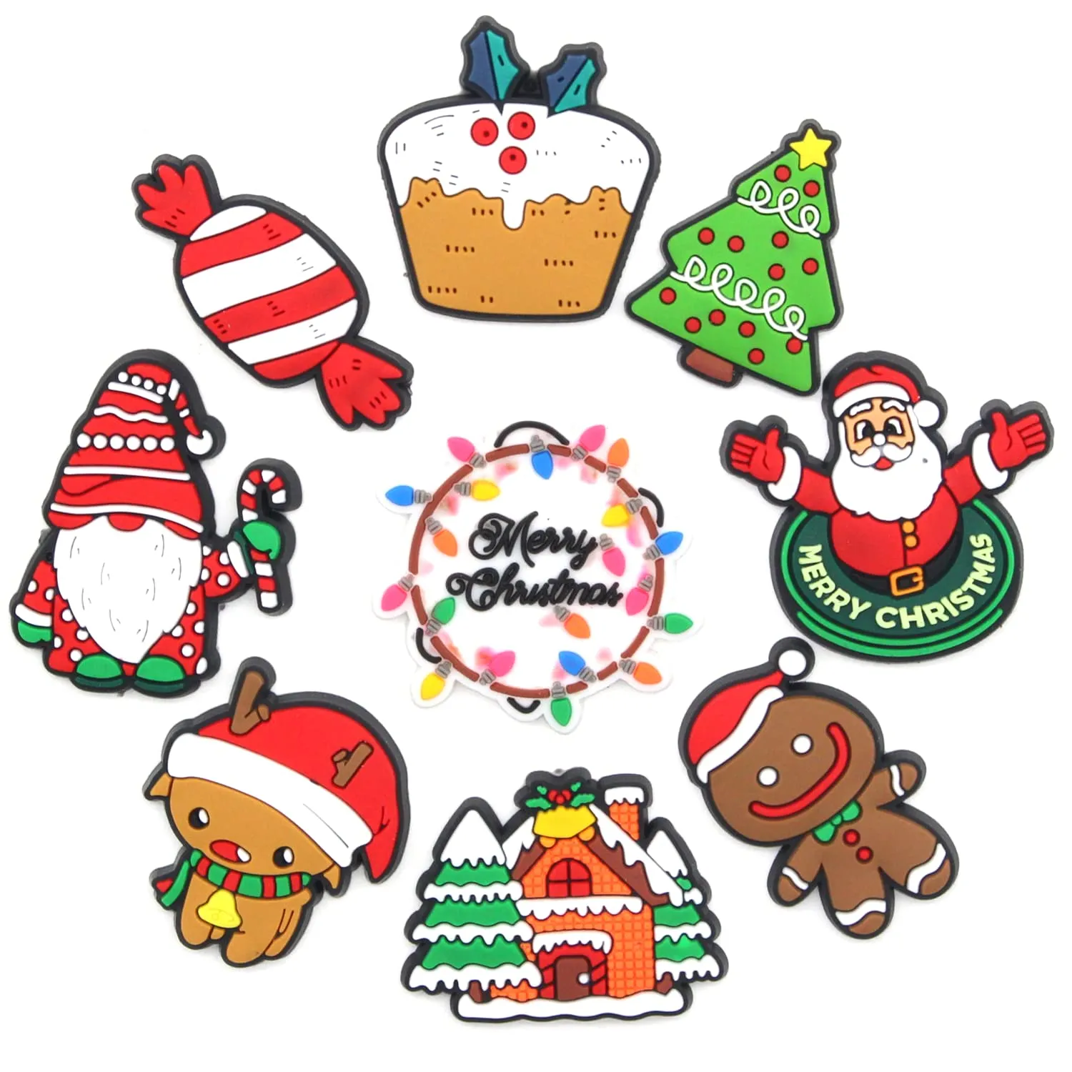 cartoon holiday theme shoe charms pvc cute shoe decoration for diy clog sandals bracelets kid girls boy teen party favor gifts