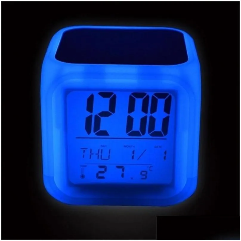 Led Toys Diy Thermal Transfer Square Led Touch Toys Sn Alarm Colorf Luminous Electronic Colour Changes Number Prompt Clock Drop Delive Dh8E7