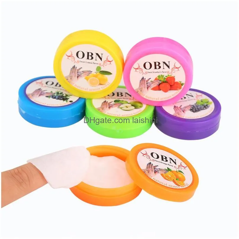 nail polish remover box fruit scented flavor wraps pot paper cloth towel wet wipe nail art vanish removal nonwoven tissue