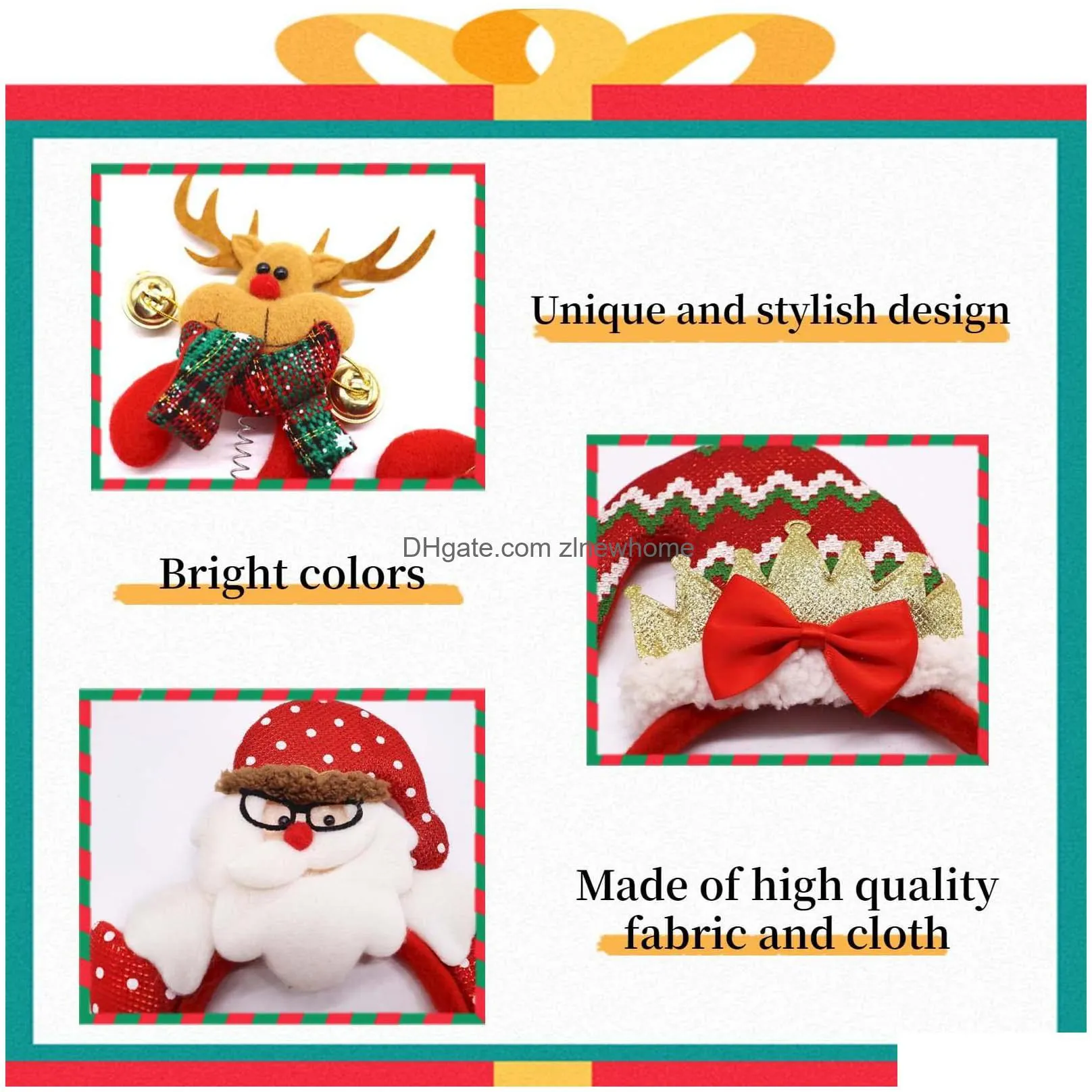 christmas decorations l headbands xmas headwear assorted santa claus reindeer antlers snowman hair band for party access dhseller2010