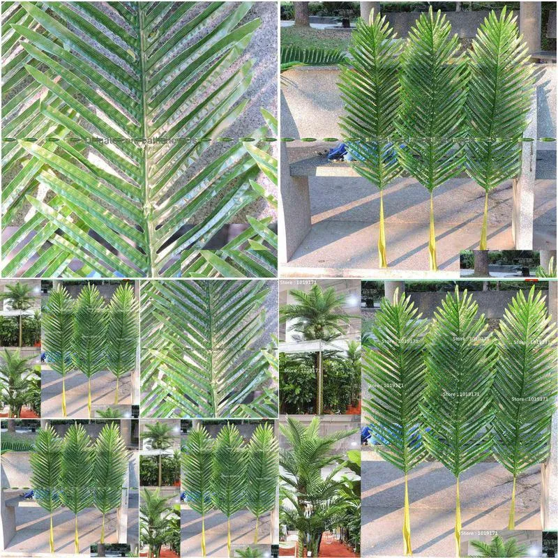 large latex christmas artificial patio sago phoenix coconut palm plant tree branch frond wedding home furniture decor outdoor g0911