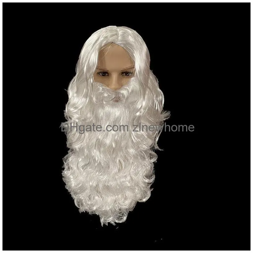 christmas decorations santa claus moustache hat fancy dress costume wizard wig beard set headwear up show cosplay party 221208