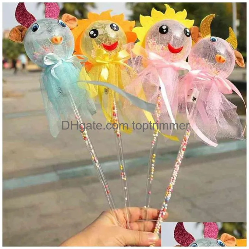 christmas halloween led cartoon transparent balloon toys sunflower cow night flashing luminous handheld balloons party decoration