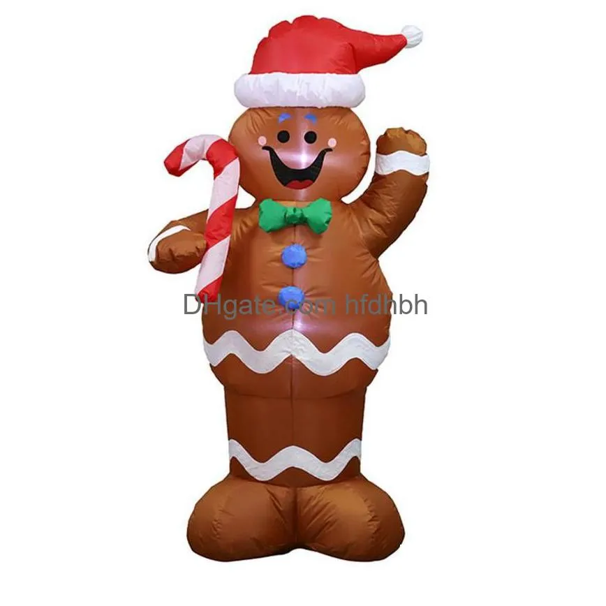 Novelty Lighting Santa Claus Gingerbread Man Christmas Inflatables Indoor And Outdoor Decoration With Led Lights Blow Up Lighted Yar Dhiuy