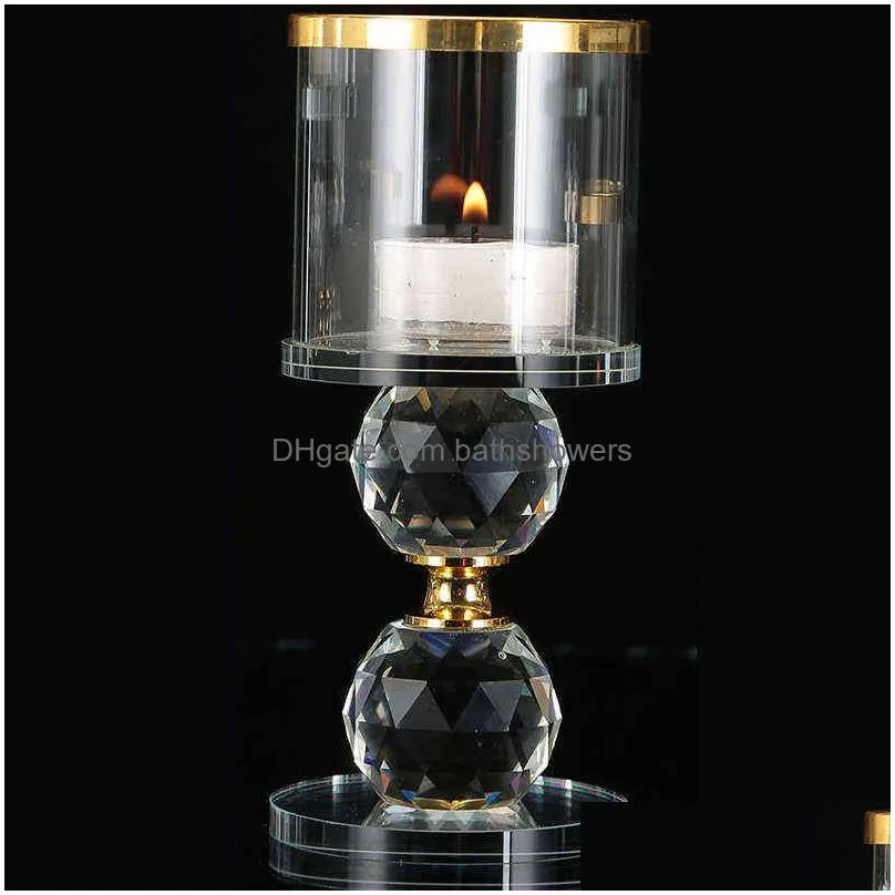 set crystal candle stick holders stand coffee table living and dinning room candlestick table centerpieces for candles 220208