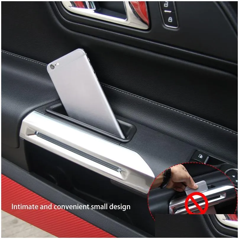 Other Interior Accessories Abs Black Car Door Storage Box Decoration Er For Ford Mustang 15Add Styling Interior Accessories Drop Deliv Dhsmw