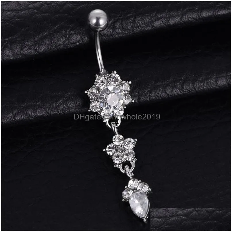 D0684-2 ( 3 colors ) Nice styles clear color Navel Belly Button Ring piercing body jewlery 1.6*11*5/8