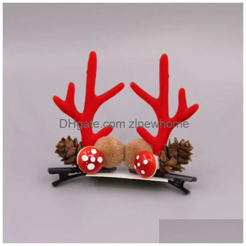 children`s christmas decorative hairpin girl`s lovely deer horn hairpin gift party headwear lk326