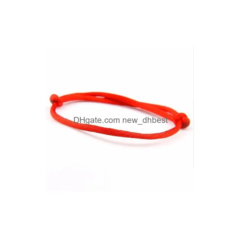 Hot Adjustable Red Korean Cord Bracelet Simple Bracelet Making Lucky Men Women Jewelry Lover`s Gift