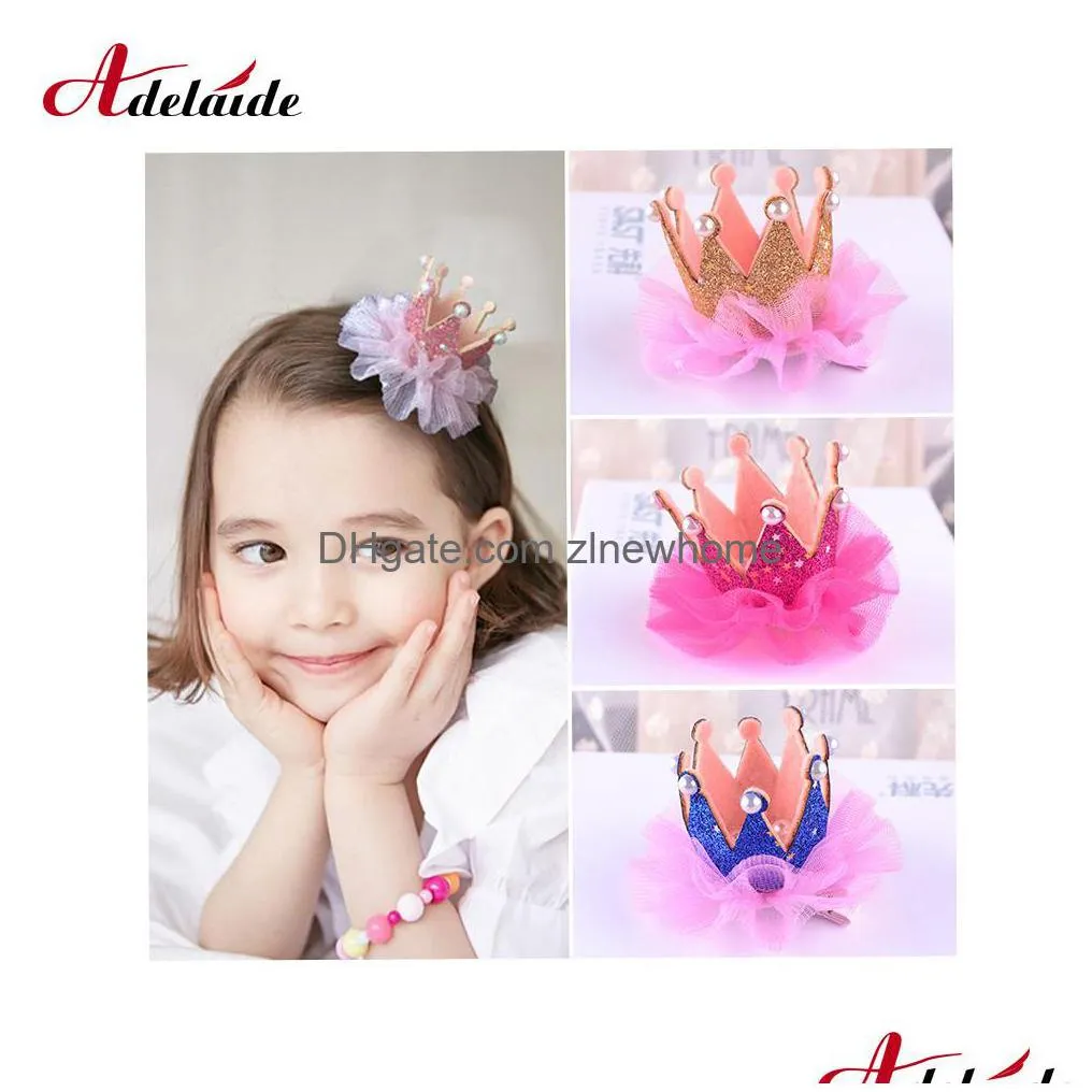 christmas decorations crown princess hair clip lace pearl shiny star hairpins barrette baby headband headwear accessories for girl