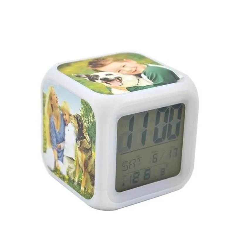 Led Toys Diy Thermal Transfer Square Led Touch Toys Sn Alarm Colorf Luminous Electronic Colour Changes Number Prompt Clock Drop Delive Dh8E7