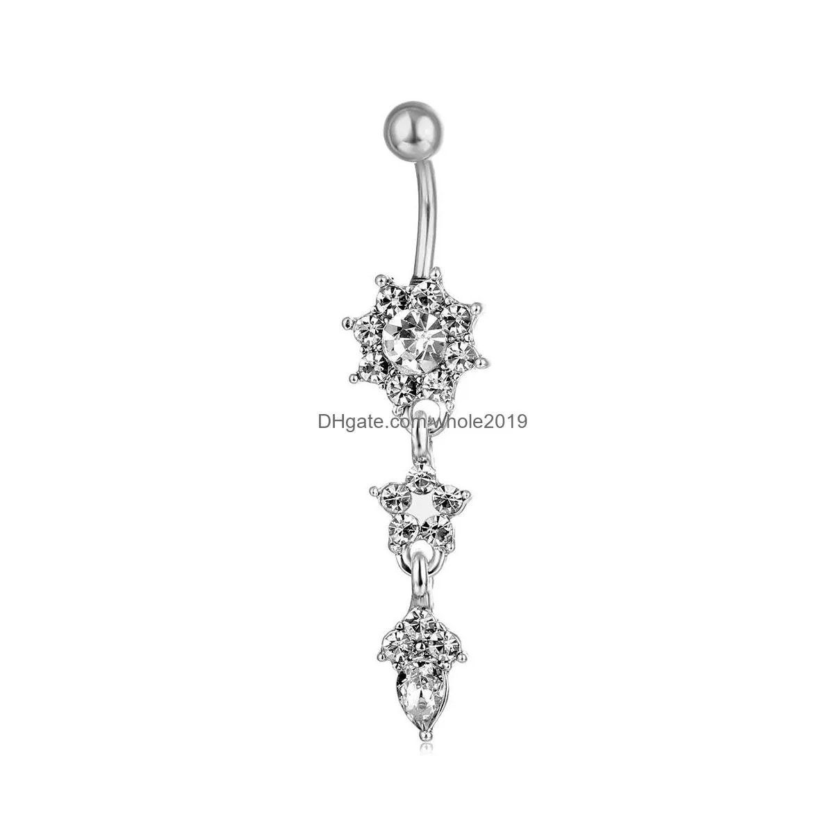 D0684-2 ( 3 colors ) Nice styles clear color Navel Belly Button Ring piercing body jewlery 1.6*11*5/8