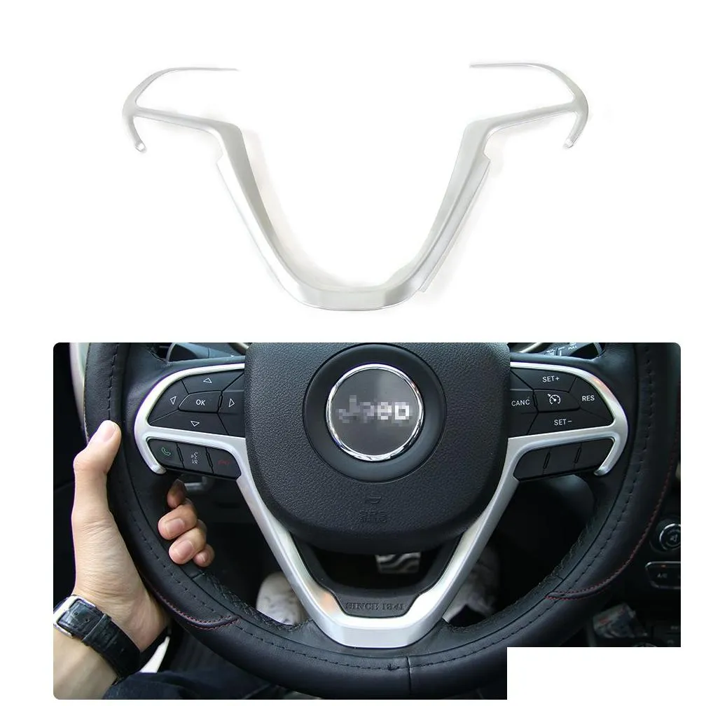 Other Interior Accessories Abs Steering Wheel Er Decoration Frame For Jeep Grand Cherokee 2014 Up Interior Accessories Drop Delivery A Dhm91