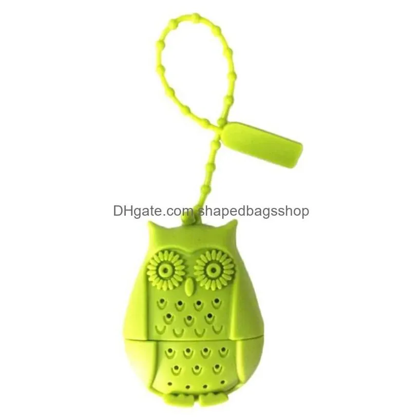 coffee tea tools cute owl strainer bags food grade sile loose-leaf infuser filter diffuser fun cartoon accessories drop delivery hom