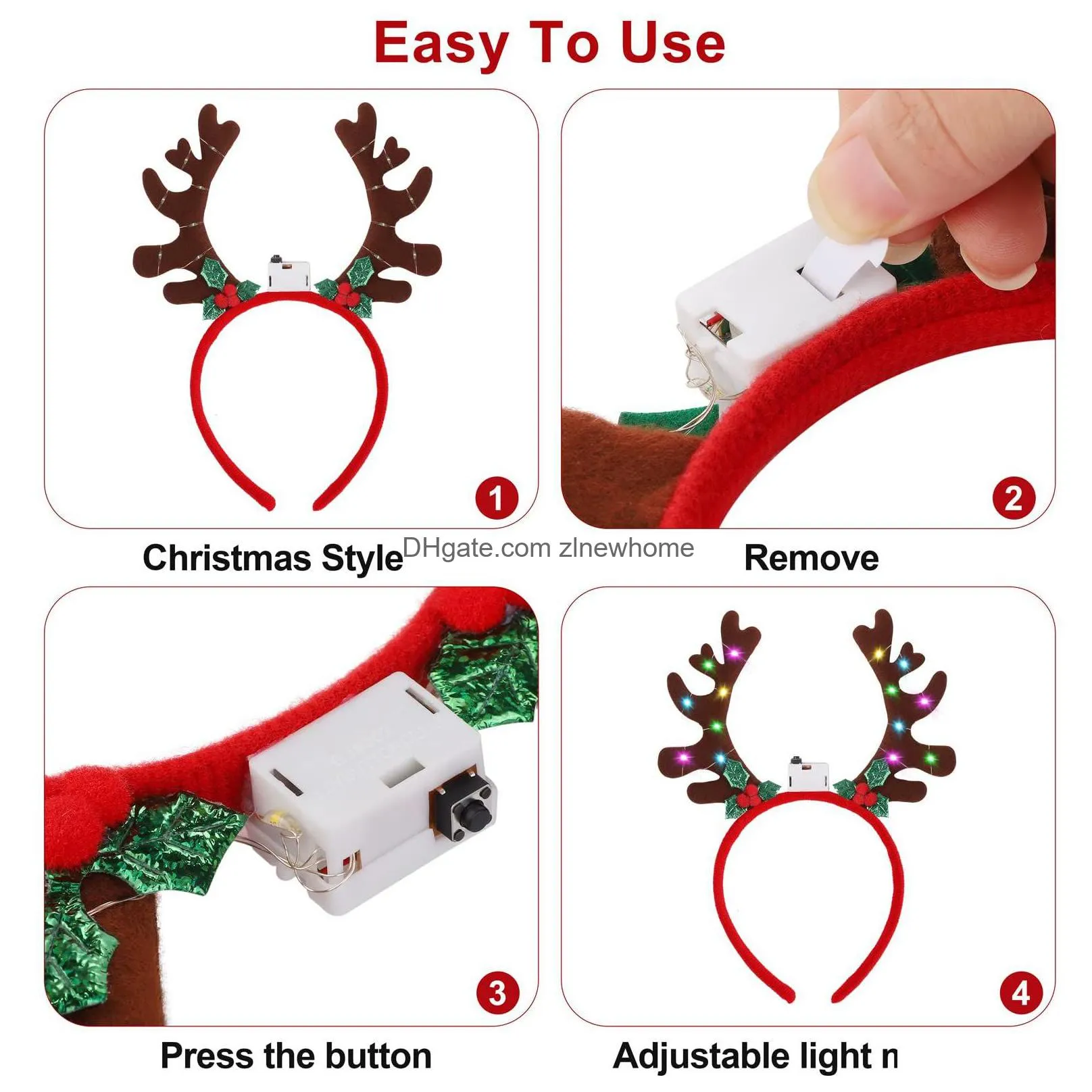 christmas decorations l led headband reindeer antlers light up headwear costume accessories for xmas party holiday drop del ffshop2001