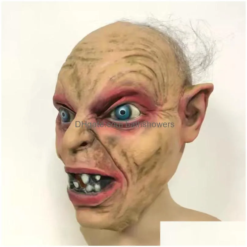 gollum latex mask adult cosplay costume accessories halloween terror party headgear scarys mask 220725