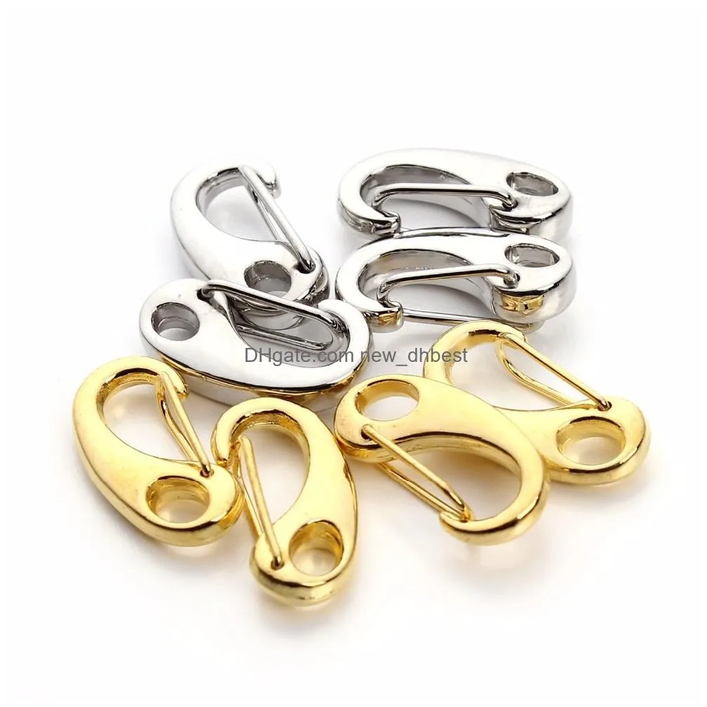 10pcs/lot Gold/Rhodium Color Lobster clasp Hooks for Necklace Chain Bracelets DIY jewelry Making 21*11mm