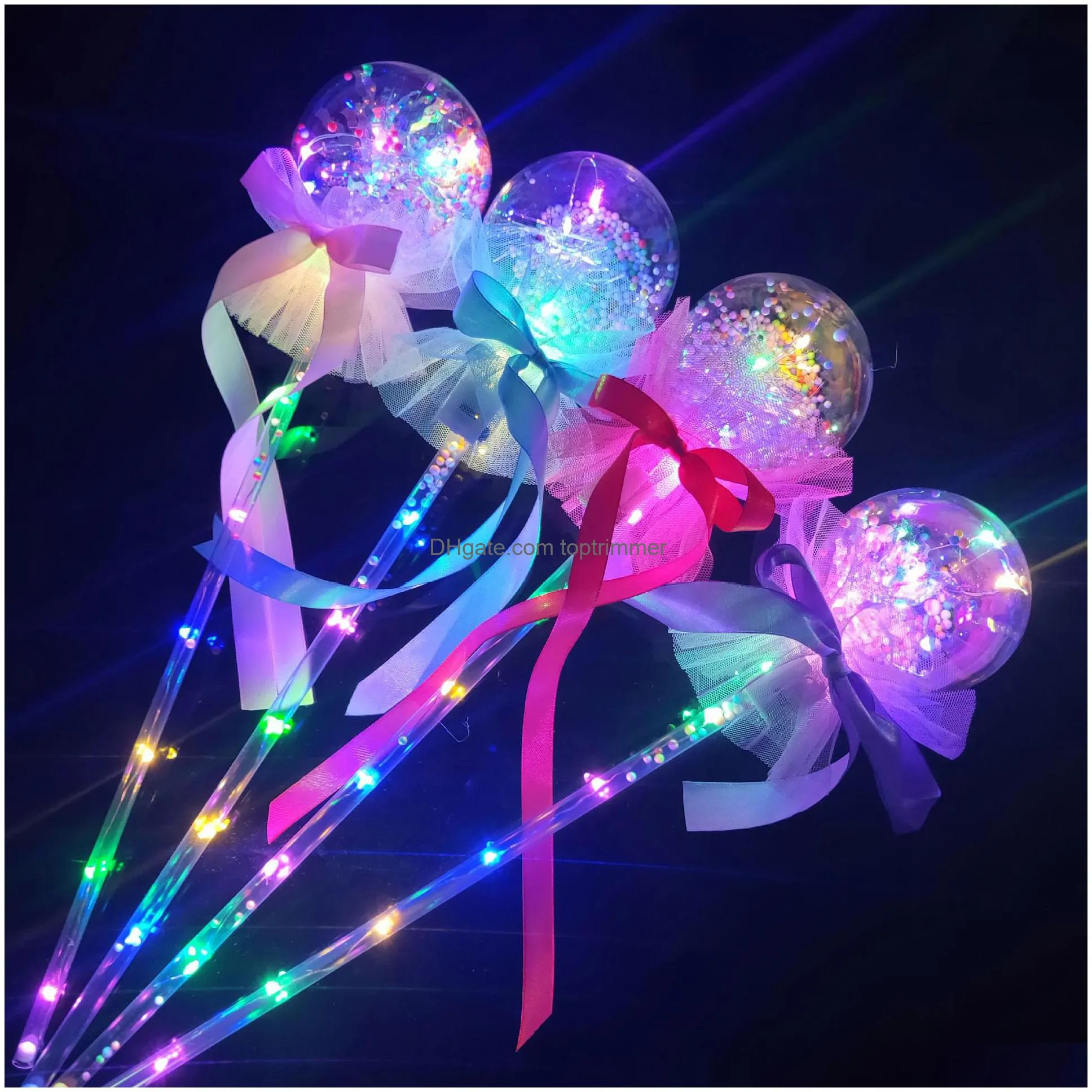 kids toys led balloon magic light sticks party decoration emitting stick kid bowknot luminous handheld balloon wedding valentine gift
