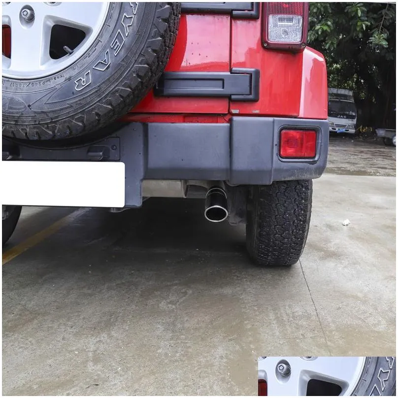 Other Exterior Accessories Stainless Steel Car Tail Pipe Exhaust Muffler Tip For Jeep Wrangler Jk 2007- Exterior Accessories Drop Deli Dhcuq