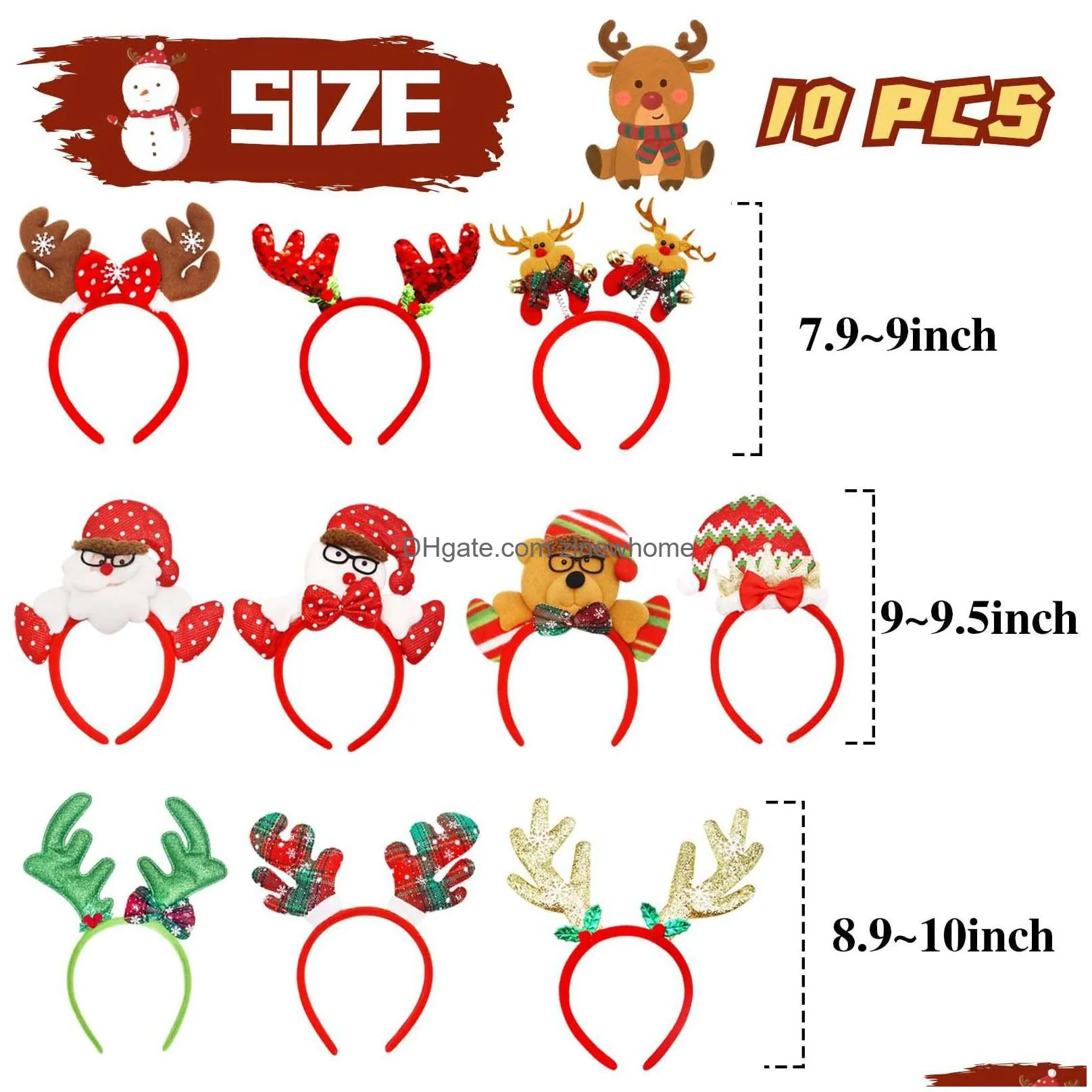 christmas decorations l headbands xmas headwear assorted santa claus reindeer antlers snowman hair band for party access dhseller2010