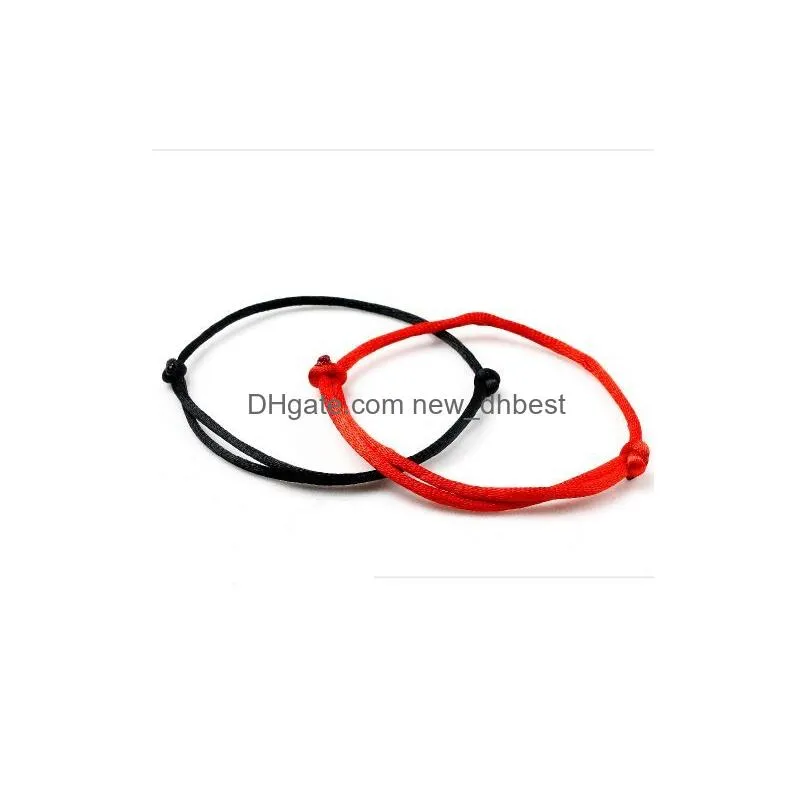 Hot Adjustable Red Korean Cord Bracelet Simple Bracelet Making Lucky Men Women Jewelry Lover`s Gift