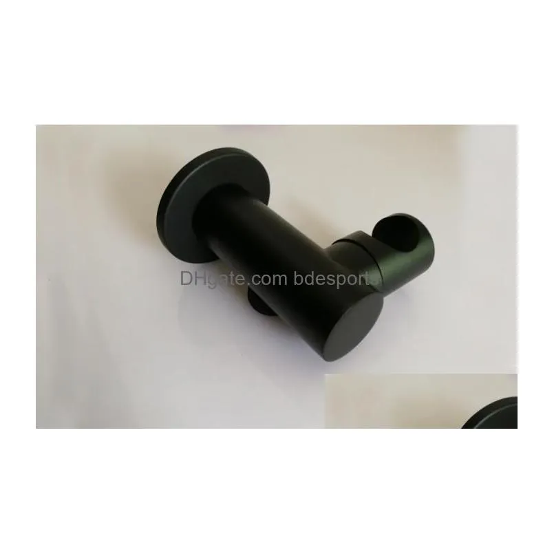 Matte black Brass Handheld Shower Holder Support Rack with or without Hose Connector Wall Elbow Unit Spout water inlet