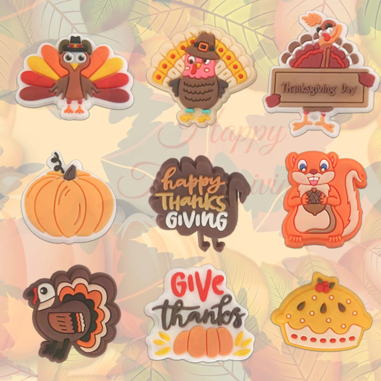 fall shoe decor charms thanksgiving autumn turkey pumpkin shoe charms for shoe wristband clog sandals decor pvc shoe charm accessories for thanksgiving party favor birthday fall gifts