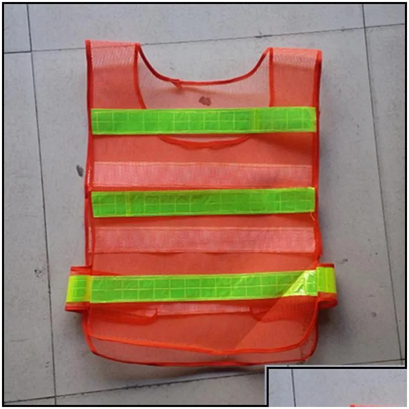 wholesale reflective safety supply high visibility reflective vest safety clothing hollow grid vests warning working construction drop deliver