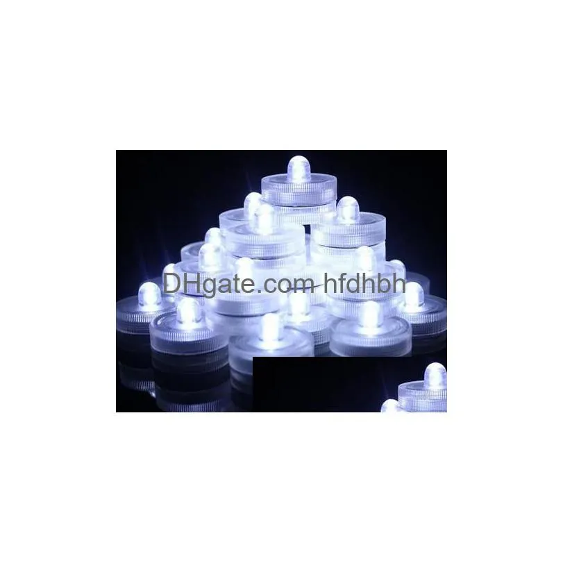 Novelty Lighting Submersible Candle Underwater Flameless Led Tealights Waterproof Electronic Candles Lights Wedding Birthday Party X Dhos8