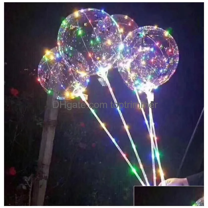 new led lights balloons night lighting bobo ball festival decoration balloon wedding decorative bright lighter balloons with stick