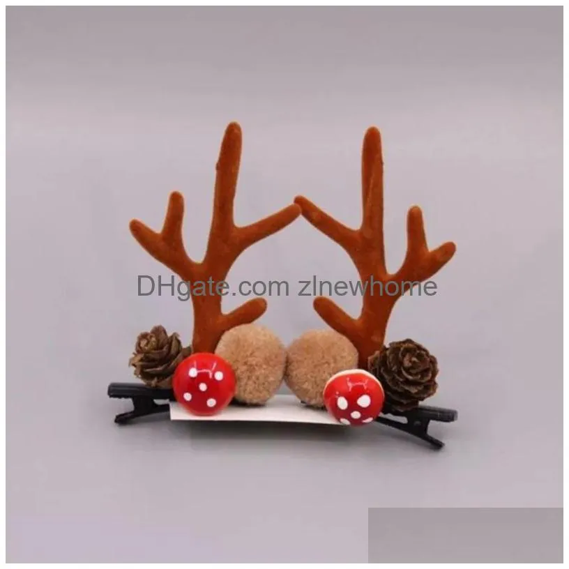 children`s christmas decorative hairpin girl`s lovely deer horn hairpin gift party headwear lk326