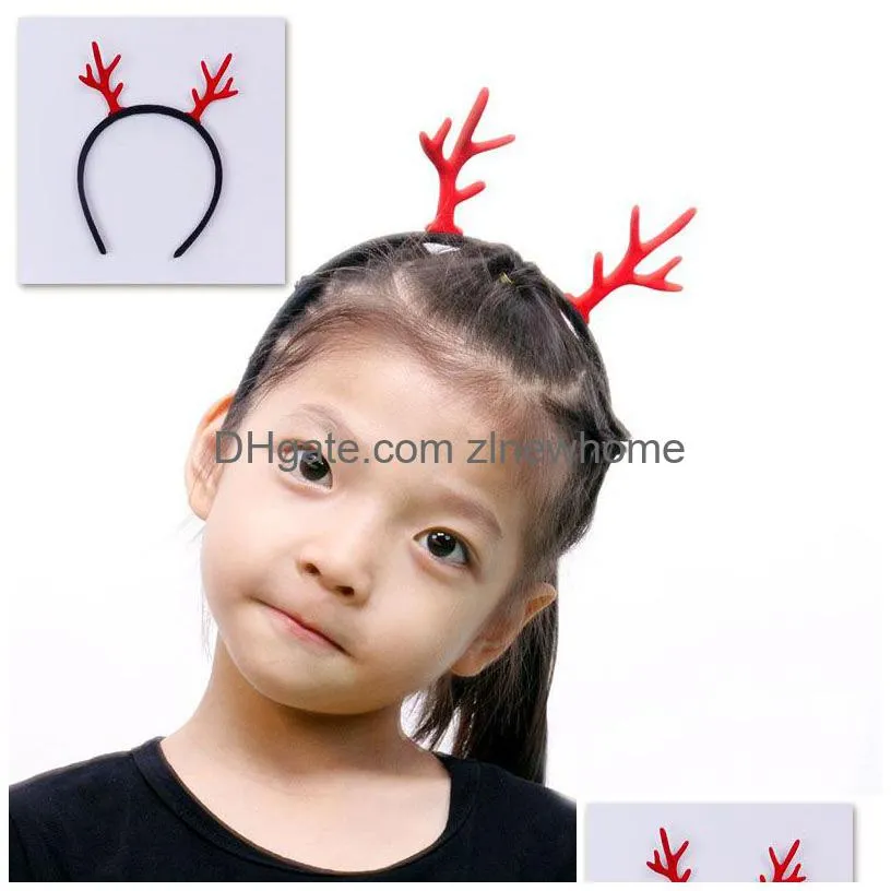 christmas decorations headbands reindeer antlers hairband xmas kids baby hairhoop party decor headwear hair accessories gift navidad