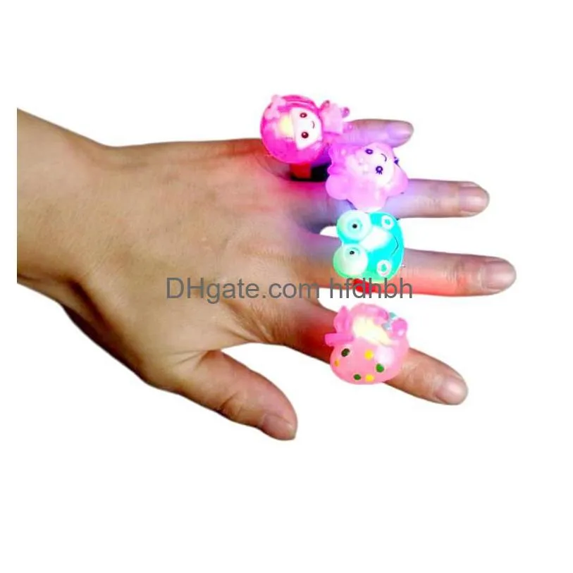 Novelty Lighting Led Light Up Rings Glow Party Favors Flashing Kids Prizes Box Toys Birthday Classroom Rewards Easter Theme Treasure Dhj1D