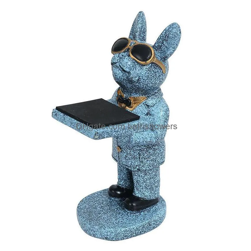 decorative objects figurines trendy watch display stand electroplating cartoon bear animal resin ornaments jewelry storage rack celebration gifts