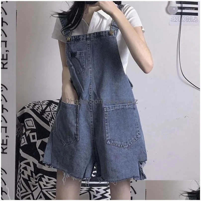 Women`s Shorts Japanese Harajuku Orange Overalls For Women Girl Summer Kawaii Cute Suspender Jumpsuit Holiday Teenage Vacation Clothes