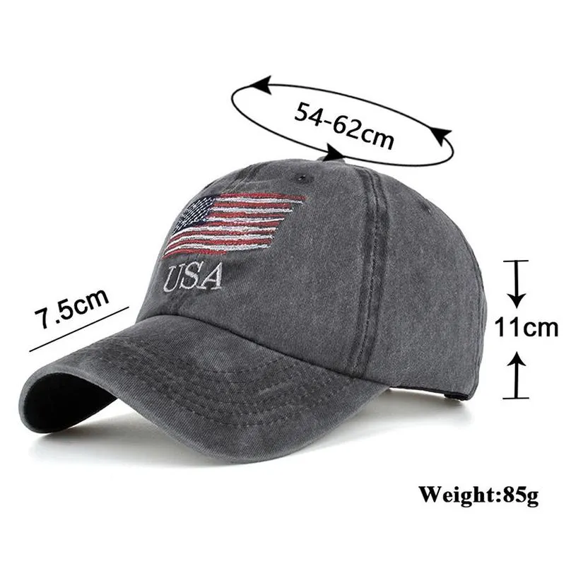 Party Hats American Flag Baseball Cap Usa Embroidered Cotton Hat Designer Peaked Adjustable Outdoor Sun Hats Home Garden Festive Party Dhtj3